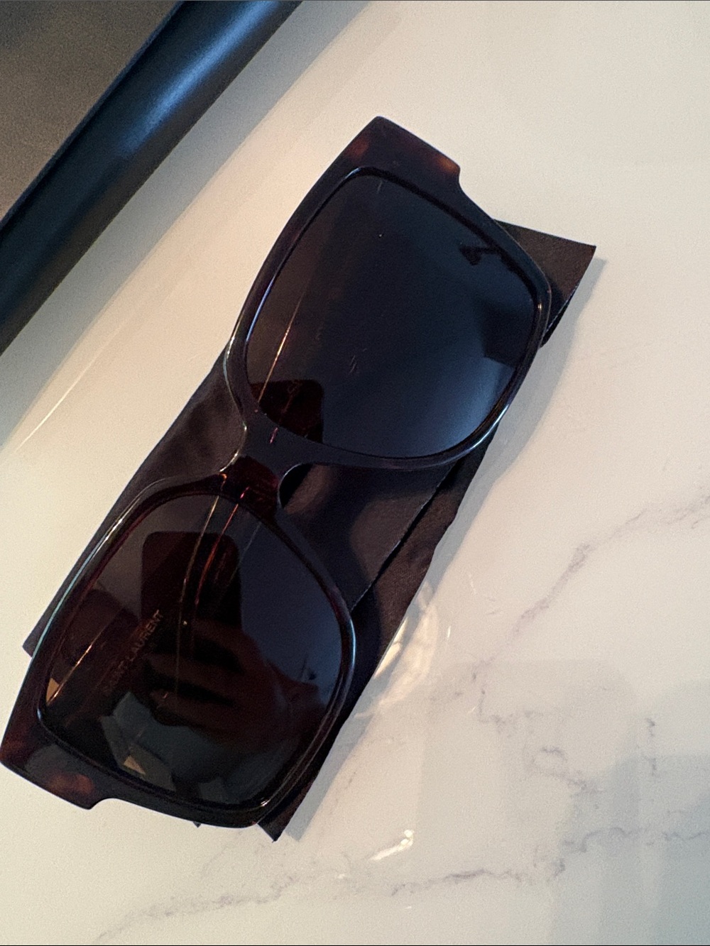 Saint Laurent Black Leather Glasses Case - Picture 4 of 5